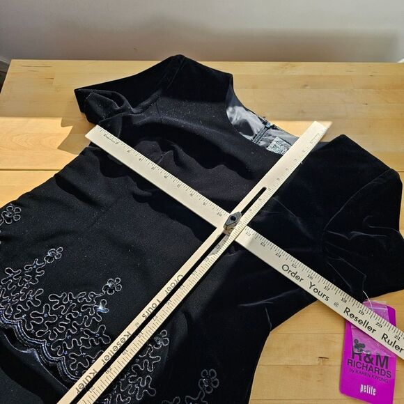 Womens Black Dress Gown by RM Richards - Karen Kwong  Velvet Size 8P NWT Formal - Picture 5 of 15